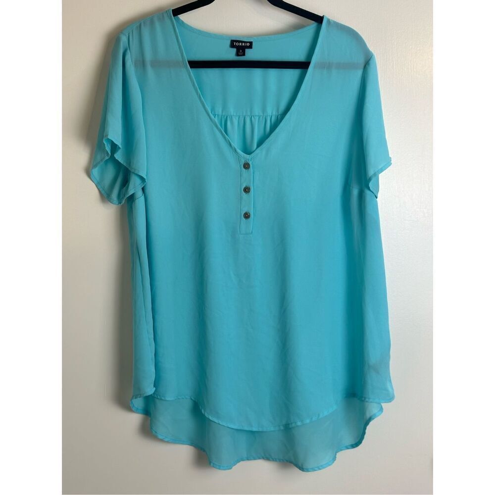 Torrid sheer turquoise top size XL (Torrid size OX)